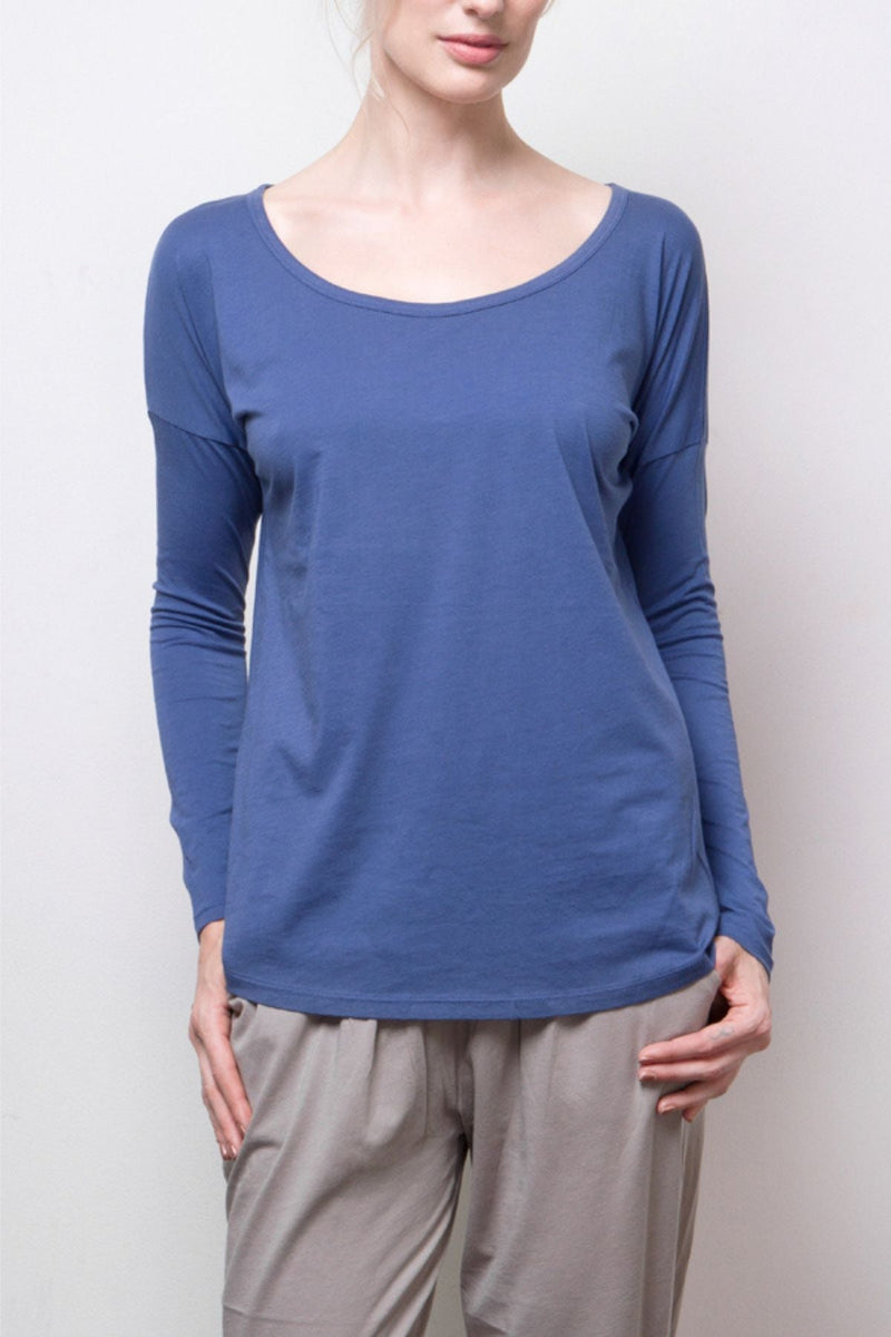 Long-Sleeve Tee - Organic Cotton  - Blue
