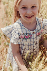 Carlina girl dress - Blue River Checks