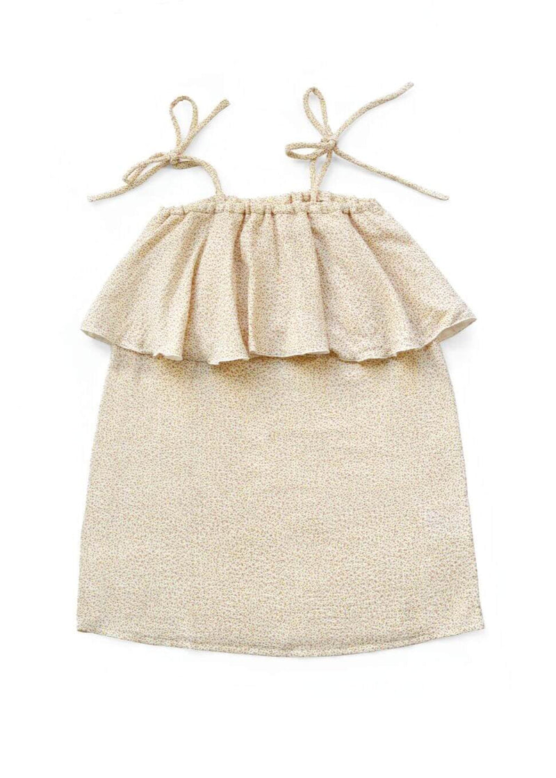 Organic muslin girl's dress - Flower pattern