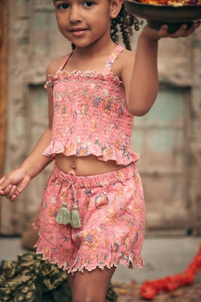 Pink girl's shorts - Bohemian Strawberry