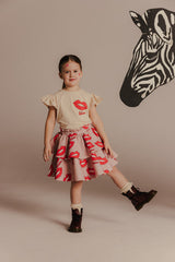 Organic cotton pink wave skirt - Bisou