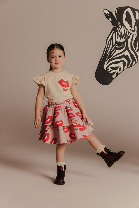 Organic cotton pink wave skirt - Bisou