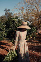 Women maxi dress Diane - Water Flower Pink