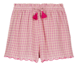 Women short pyjamas - Fuchsia Tartan Joy