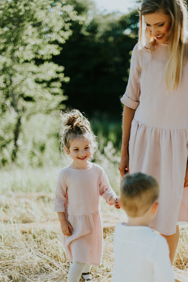 Organic cotton girls dress - Soft Pink