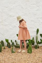 Organic muslin girl dress Lilou - Toast