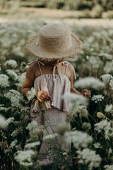 Organic muslin girl's dress - Flower pattern