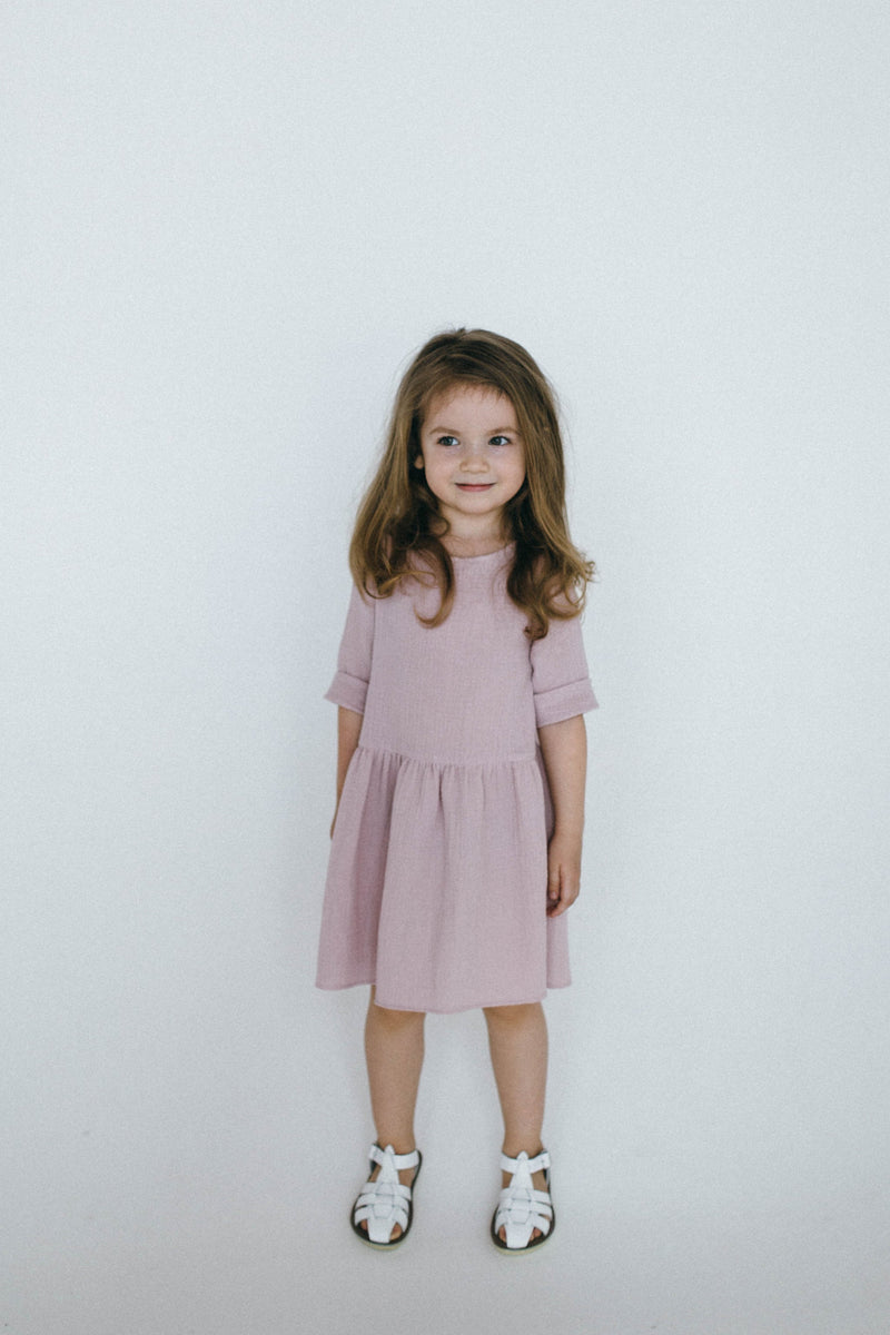 Organic cotton girls dress - Soft Pink