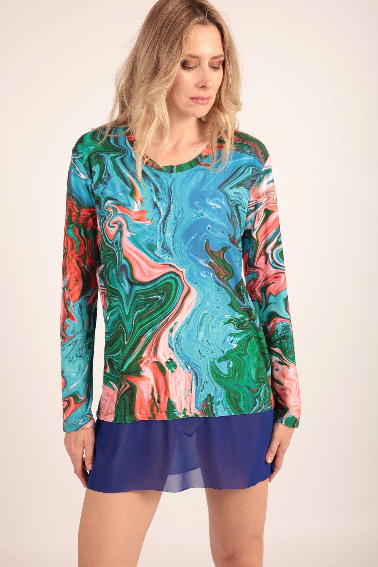 open lace back dress Oversized T-shirt Dress in Paint Swirl Print – Cerqular