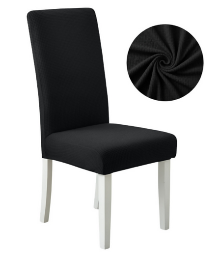 Anyseat Black Waterproof Chair Cover – Corn Kernel Pattern Stretch Slipcover for Dining Room