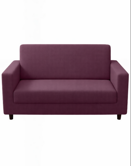 Anyhouz 2 Seater Sofa Cover Plain Bean Paste Red Style and Protection For Living Room Sofa Chair Elastic Stretchable Slipcover