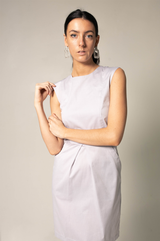 Italian Cotton Boss Dress – Elegant Women’s Office Dress
