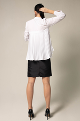 Stylish Pleated Blouse in White – Women’s Elegant Top