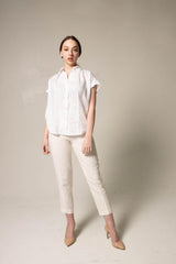 Classic Linen White Blouse – Women’s Elegant Linen Top