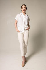 Classic Linen White Blouse – Women’s Elegant Linen Top