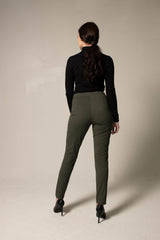 Olive Skinny Pants Womens Trousers