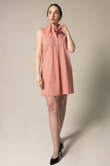 Italian Cotton Orange Sleeveless Dress – Elegant Summer Wear