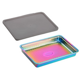 Anygleam Pink Rainbow Stainless Steel Crisper Box – 1Pc Food Grade Food Storage Container with Lid