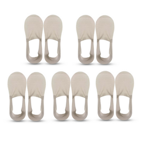 Anyfootwear 5 Pairs Size 5-11 Fashion No Show Thin Invisible Solid Grey Sock High-quality Breathable Ankle length For Men Woman Foot Accessories