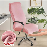 Anyseat Pink Velvet Office Chair Cover – Zippered Stretchable High‑Back Slipcover Protector