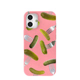 Bubblegum Pink Pickle Party iPhone 16 Plus Case