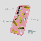 Bubblegum Pink Pickle Party Samsung Galaxy S25 Case