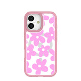 Clear Pink Blooms iPhone 17 Case With Petal Pink Ridge (MagSafe included)