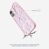 Clear Pink Blooms iPhone 17 Case With Petal Pink Ridge (MagSafe included)