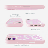 Clear Pink Blooms iPhone 17 Case With Petal Pink Ridge (MagSafe included)