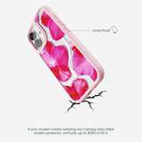 Clear Pink Orchids iPhone 17 Case With Petal Pink Ridge (MagSafe included)