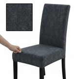 Anyseat Dark Gray Plain Scratch Pattern Print Elastic Chair Cover – Plain Dining Slipcover & Home Décor