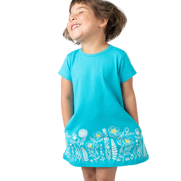 Organic Cotton Short Sleeve T-Shirt Dresses for Kids