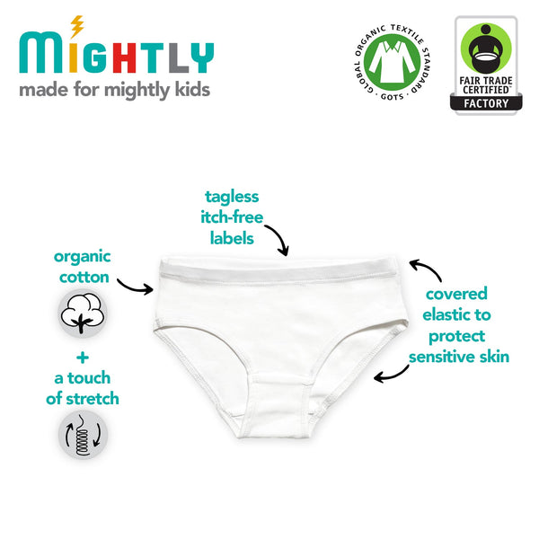 Organic Cotton Kids Bikini Underwear - 3 Pack