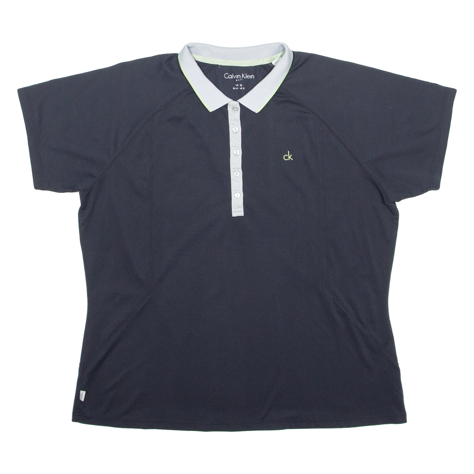 CALVIN KLEIN Golf Womens Polo Shirt Black Nylon UK 16