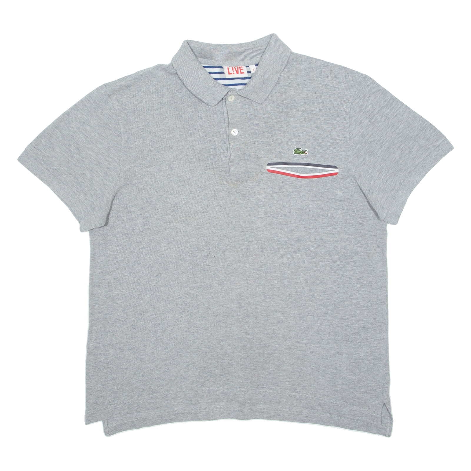 LACOSTE LIVE Mens Polo Shirt Grey S