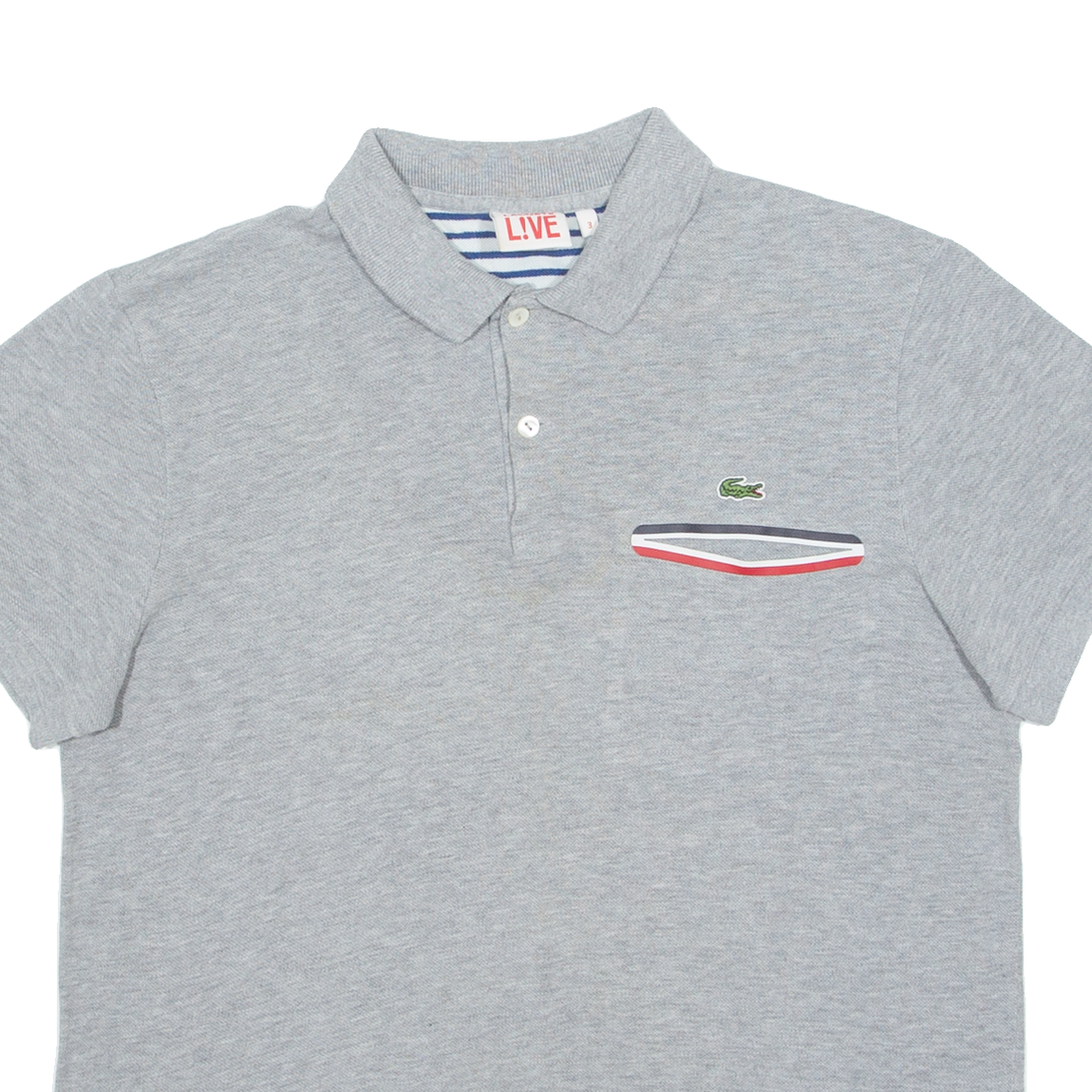 LACOSTE LIVE Mens Polo Shirt Grey S