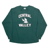 PORT AND COMPANY Central Valley Mens T-Shirt Green Long Sleeve USA XL