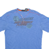 HARLEY DAVIDSON Mens Biker T-Shirt Blue L