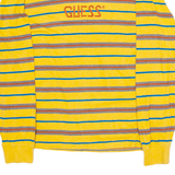 GUESS ORIGINALS Striped Mens T-Shirt Yellow Long Sleeve S