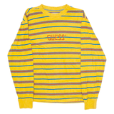 GUESS ORIGINALS Striped Mens T-Shirt Yellow Long Sleeve S