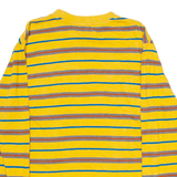 GUESS ORIGINALS Striped Mens T-Shirt Yellow Long Sleeve S