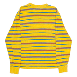 GUESS ORIGINALS Striped Mens T-Shirt Yellow Long Sleeve S