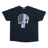 Punisher Skull Mens T-Shirt Blue XL
