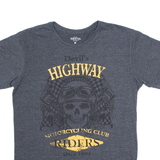 IDENTIC Devil's Highway Mens Biker T-Shirt Grey M