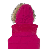 DIESEL Womens Puffer Gilet Pink Hooded S