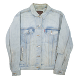 LEVI'S Distressed Mens Denim Jacket Blue M