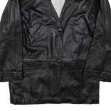 Womens Blazer Jacket Black Leather L