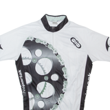 MOUNTAIN PEAK Cycling Full Zip Mens Jersey White L