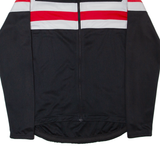 Cycling Full Zip Mens Jersey Black Long Sleeve M
