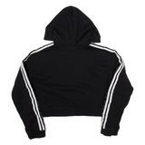 ADIDAS Cropped Womens Black Hoodie UK 8